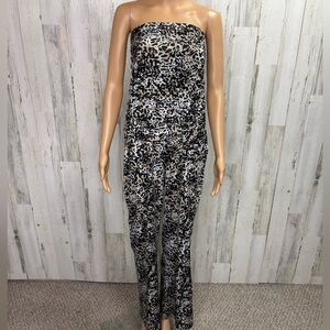 Women Only Leopard Print‎ Strapless Jumpsuit
